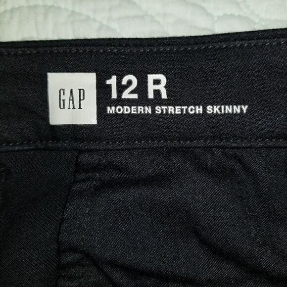 GAP STRETCH SKINNY BLACK JEANS WITH ZIPPERS - Picture 4 of 5